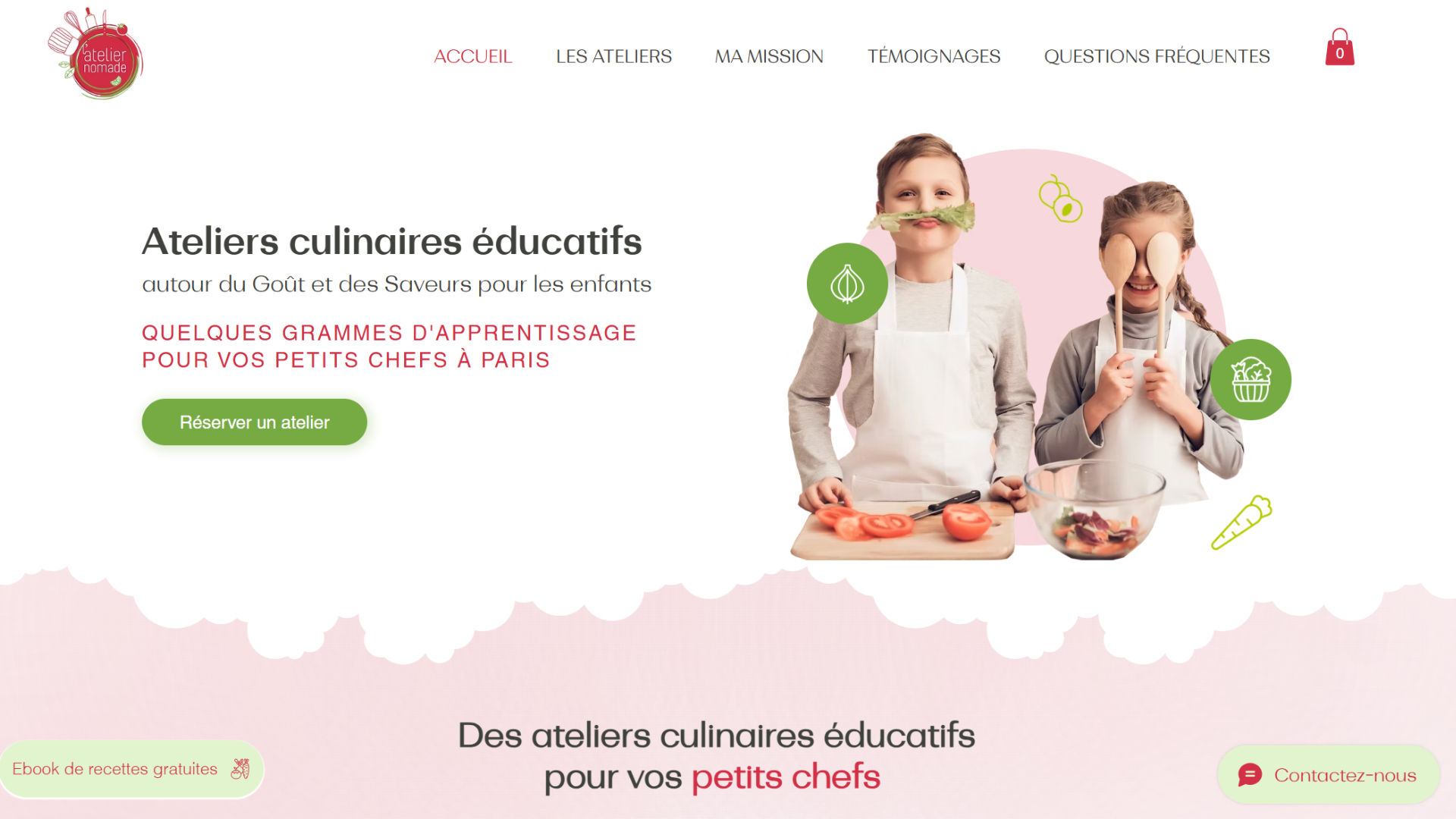 Aperçu du site Wix ateliernomade.fr réalisé par l'Agence Wix Parisienne